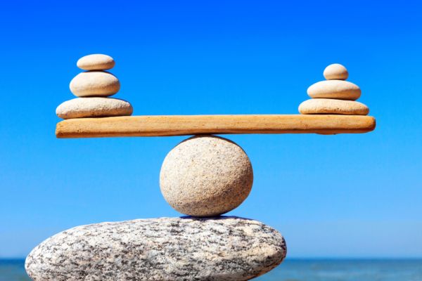 Balance concept for the body-mind relationship. 