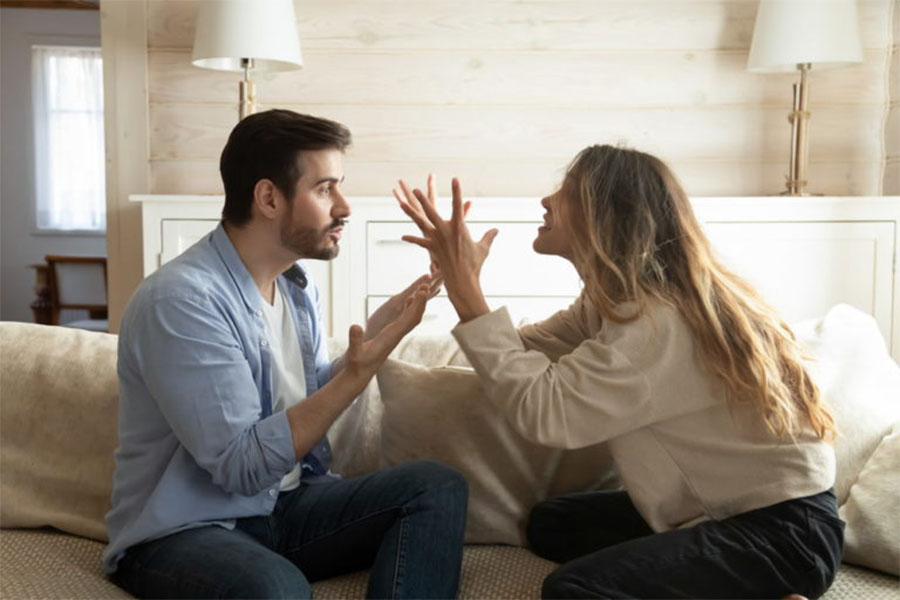 Couple arguing concept image for can you get ptsd from a relationship