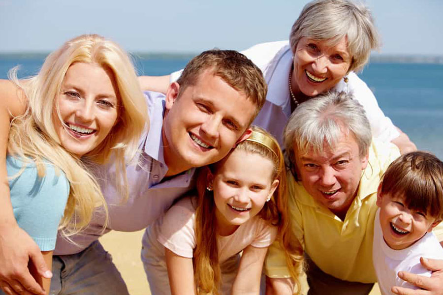 Family together at the beach Happy family after therapy