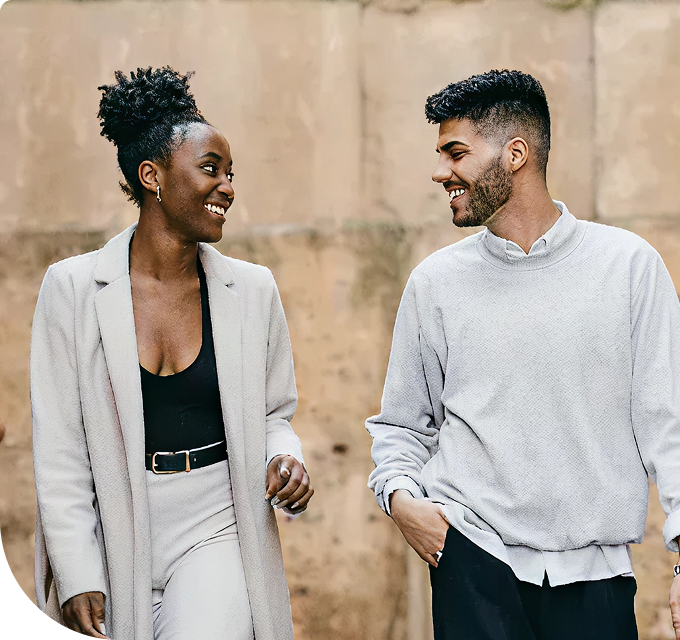man and woman from Illinois walking at treatment
