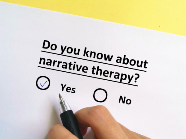 Checklist asking if you know about narrative therapy, a story-based approach used in Arizona addiction treatment